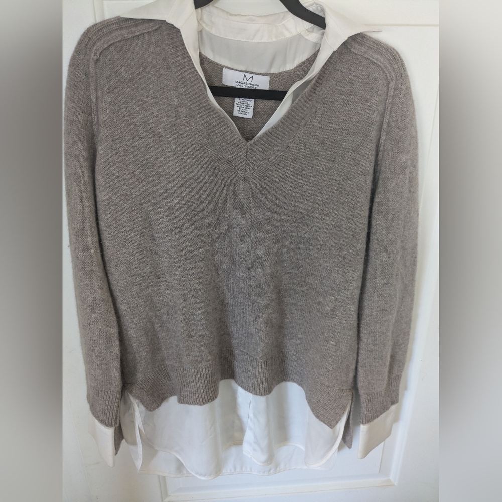 Magaschoni 100% Cashmere Layered Sweater – Size Small